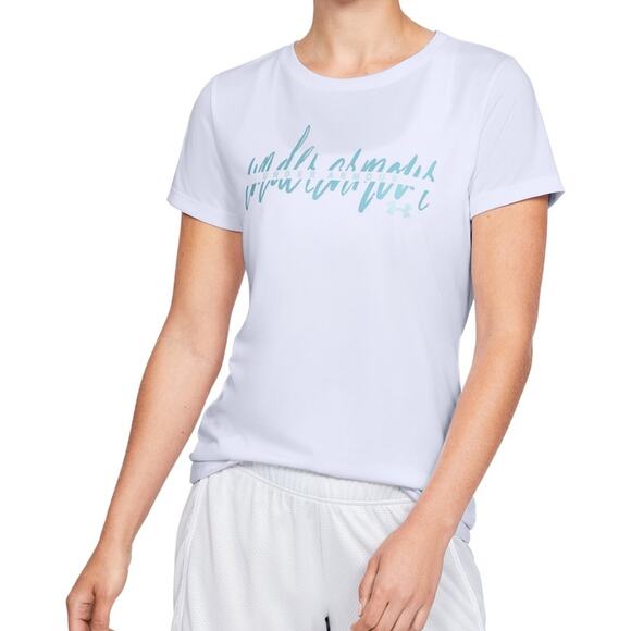 NEW Under Armour T-Shirt UA Tech White Athletic Workout Women's Size Medium - Picture 2 of 5